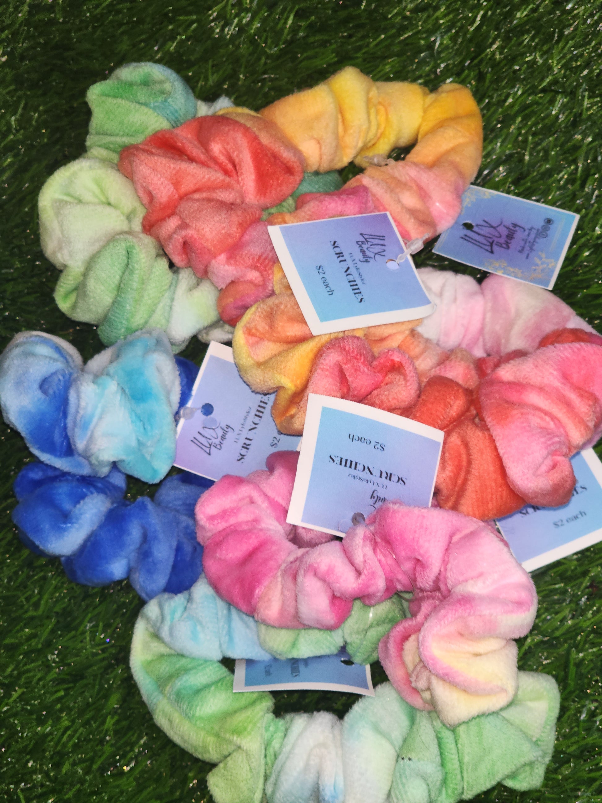 Velvet Tie-Dye Scrunchies